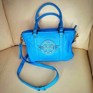 Tory Burch Leather Aqua Blue Handbag Purse
